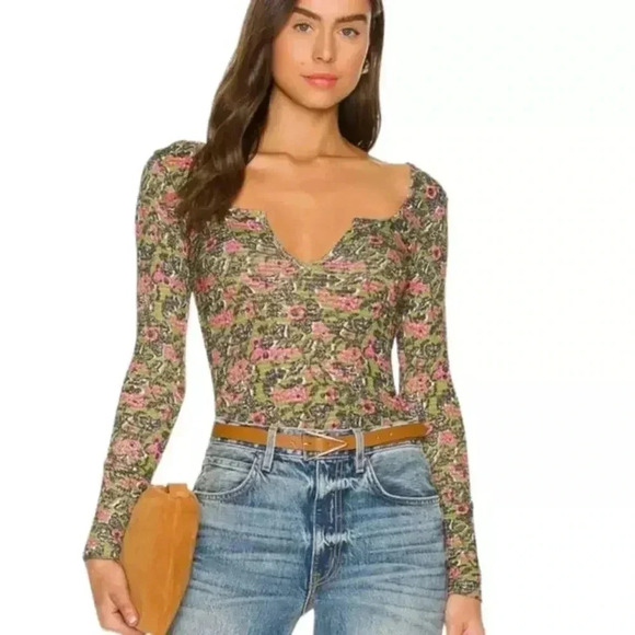 Free People Ciara Printed Layered Top - Picture 1 of 10